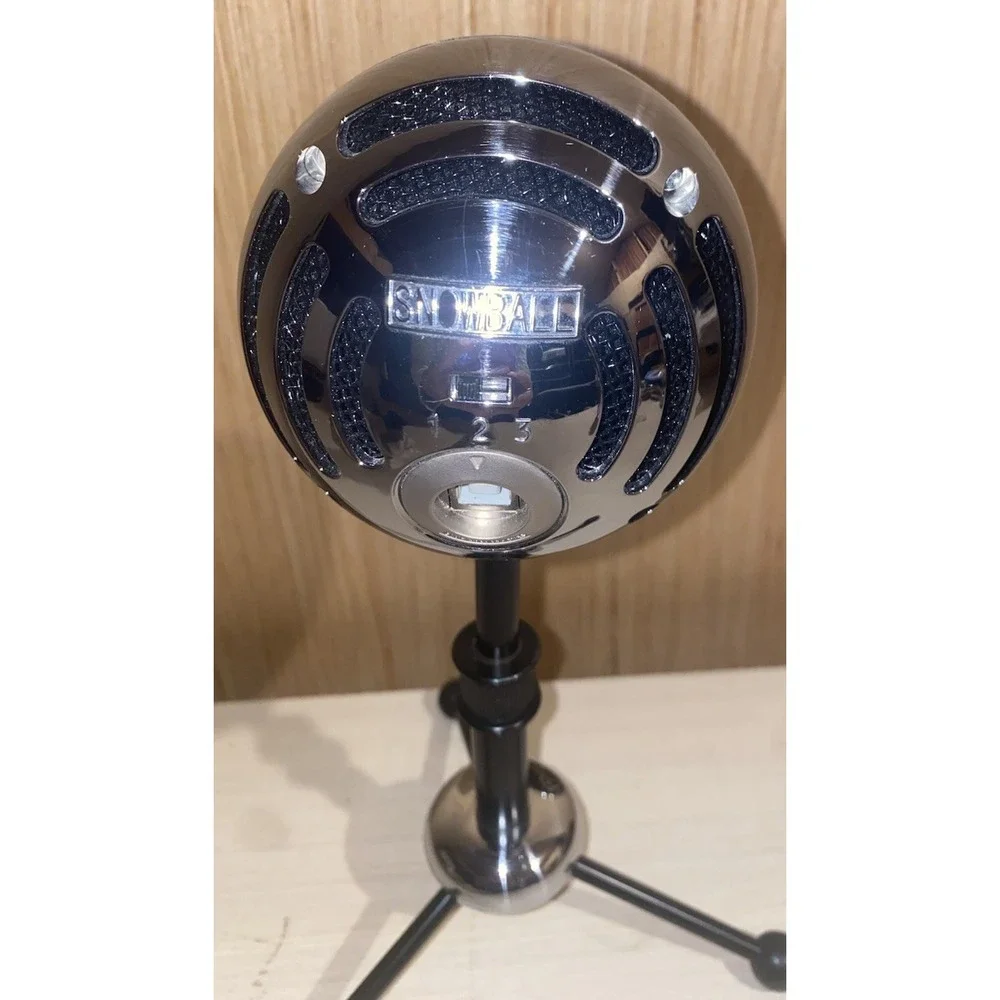 WORKING Blue Yeti Snowball Condenser Microphone Chrome - No Cable